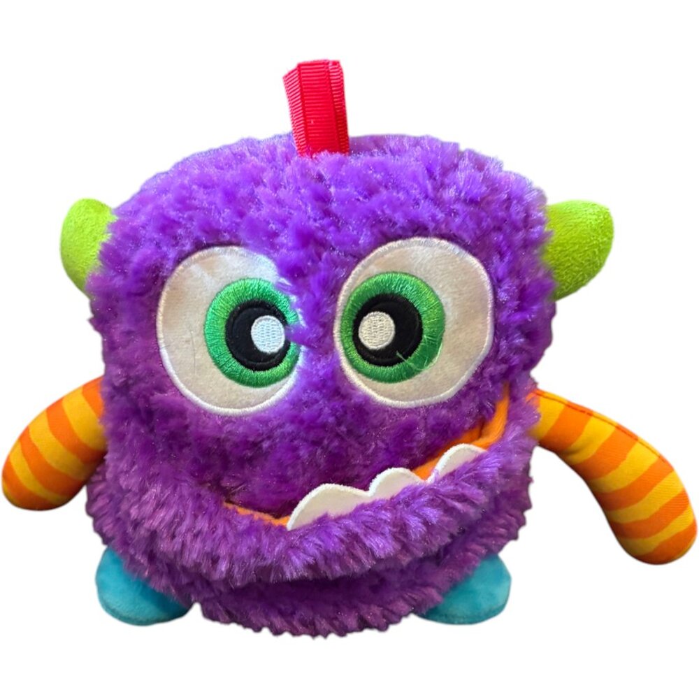 Fisher Price Giggles N Growls 6" Purple Monster‎ Plush Plays Sounds Sensory Toy